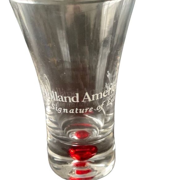 Pre Owned Holland America Line Cruise Ship Souvenir Red Bubble Shot Glass - Picture 5 of 12